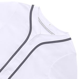 Camiseta de béisbol abotonada UNISEX de poliéster con diseño personalizado para hombre, camiseta blanca en blanco para ropa deportiva, opción de talla grande Unisex - Product Image 4