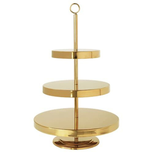 ขาตั้งเค้กทองเหลืองเงา รูปทรงกลม 2 ชั้น อุปกรณ์สำหรับวางเค้ก ตกแต่งงานแต่งงาน งานวันเกิด และงานปาร์ตี้ - Product Image 6