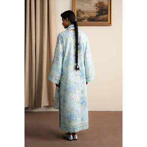 Ensemble chemise brodée et dupatta en soie satinée imprimée avec pantalon en tissu lawn imprimé AYZEL-BIC-043 - Product Image 4