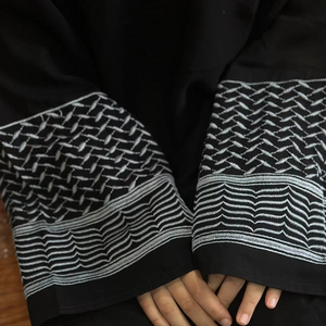 Kimono décontracté brodé à la main pour femmes élégantes et modestes Abaya XXL bouton respirant vêtements musulmans traditionnels faits à la main pour - Product Image 1