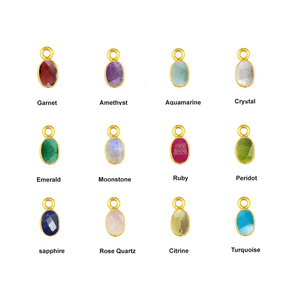 Cuarzo rubelita hecho a mano 6x4mm Briolette bisel encanto plata esterlina chapado en oro suministros para fabricación de joyas Ajuste de bisel - Product Image 4