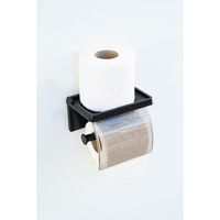 Porte-papier toilette et porte-serviettes adhésif moderne en noir et blanc pour salle de bain, en ABS