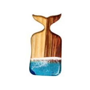 Premium Quality <b>Wooden</b> Made Chopping Block With Ocean Waves Designer Enamel Finished Attractive Look <b>Kitchen</b> <b>Accessories</b> Supply - Product Image 2