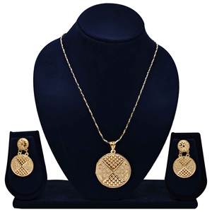 Elegant Trendy Women's Gold Filled Brass Gold Plated Pendant Earrings Set for Orthodox <b>Wedding</b> Jewelry - Product Image 1
