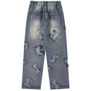 MOQ bajo, salida de fábrica, pantalones vaqueros desgastados con bordado, pantalones vaqueros hechos en algodón, precio al por mayor, pantalones vaqueros hechos en Pakistán - Product Image 2