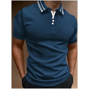 2025 été nouveau hommes tricoté rayure à manches courtes POLO confortable et Cool décontracté mode T-Shirt - Product Image 4