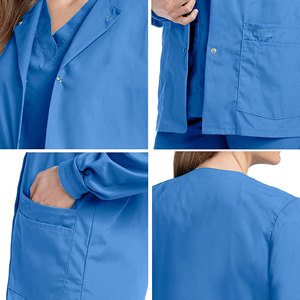 Bata de laboratorio de manga larga para mujer de calidad superior, tela de punto de algodón transpirable, uniformes médicos para médicos - Product Image 3