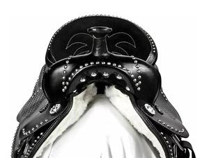 ชุดอานม้าหนังแท้คุณภาพพรีเมี่ยมทนทานแบบตะวันตกขี่ม้าแข่งแบบอังกฤษ - Product Image 3