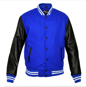 2024 Custom Brand Men's <b>Winter</b> Varsity <b>Jacket</b> <b>Leather</b> Sleeves Casual Outdoor Windproof Breathable Fleece Filled Plus Size - Product Image 1