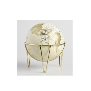 Contemporary style metal <b>globe</b> with circular base and abstract features for artistic room enhancements - Product Image 1