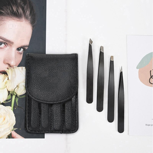 Pince à épiler professionnelle en acier inoxydable à pointe inclinée, écologique, pour l'épilation des sourcils, kits de maquillage, pinces à cils - Product Image 4
