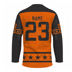 เสื้อฮอกกี้น้ำแข็งพิมพ์ลายสำหรับผู้ชายยอดนิยม พร้อมลายทีมและชื่อผู้เล่นแบบกำหนดเอง แห้งเร็ว ระบายอากาศได้ดี ผลิตจากเมืองเซียลคอต - Product Image 2