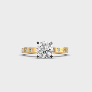 Bague de fiançailles solitaire élégante et romantique en or massif 14 carats, diamant cultivé en laboratoire pour les mariages, les anniversaires et les fêtes. - Product Image 1