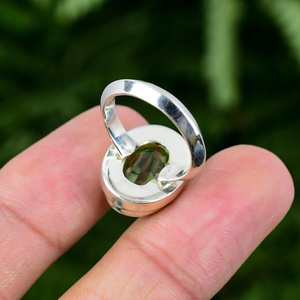 Peridot Ring Gemstone 925 Sterling Silver Handmade August <b>Birthstone</b> Jewelry Elegant Gift <b>For</b> <b>Mom</b> Women - Product Image 3