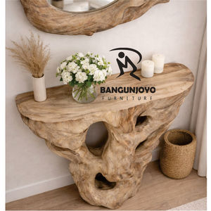 Custom Modern Living Room Console Table Mirror High-End Furniture SUAR Collection Solid <b>Wood</b> Oak Extendable <b>Sofa</b> Application - Product Image 3