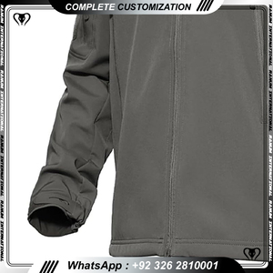 Veste bomber softshell imperméable à capuche légère 100% polyester sur mesure en gros, service OEM, col montant pour l'hiver en plein air - Product Image 5