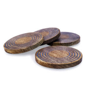 Sous-verres en noyer en bois à la demande forme ronde personnaliser la conception imprimée meilleur Durable et écologique pour l'utilisation de décor de table - Product Image 3