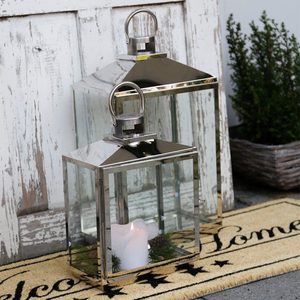 Juego de 2 velas de acero inoxidable para decoración interior y exterior, farol de Metal de alta calidad para decoración del hogar - Product Image 2