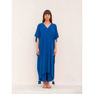 Chiffon Maxi Kaftan <b>Kurta</b> for <b>Women</b>-Elegant Draped Plus-Size Design - Product Image 1