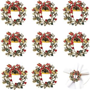 Vintage Metal Christmas <b>Wreath</b> Napkin <b>Ring</b> for Holiday Party Dinner Table Decorate - Product Image 5