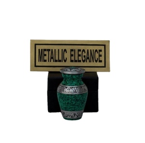 Precio al por mayor, urna de recuerdo de cremación de Metal de alta calidad personalizada, urna funeraria, recuerdo de entierro para cenizas con caja de terciopelo - Product Image 1