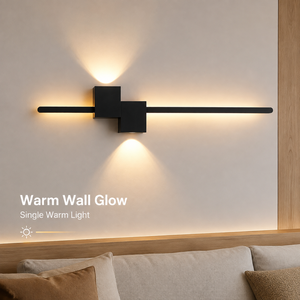 Luminaire mural LED linéaire moderne en aluminium et acrylique pour intérieur, 80 cm de long, blanc chaud, pour salon - Product Image 3