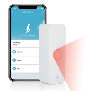 Sensor de interruptor inteligente Mini PIR com função de compartilhamento familiar, alarme, detector de movimento de vibração sem fio, inclui montagem oculta