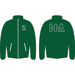 Iota Phi Lambda bordado hermandad y fraternidad venta al por mayor personalizado OEM diseño chaqueta acolchada para hombres logotipo personalizado ropa de invierno - Product Image 2
