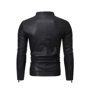 Chaqueta de cuero para hombre a precio razonable Producto de chaqueta de cuero de color sólido más vendido a la venta - Product Image 6