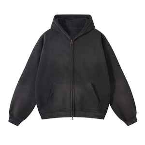 Sweat à capuche zippé Street Pro en molleton, logo personnalisé brodé, impression sérigraphique, respirant, écologique, 100% coton uni, pour homme, automne - Product Image 5