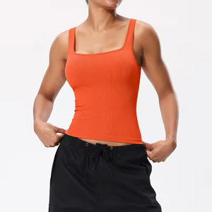 Camiseta sin Mangas de Algodón Elástico para Mujer, Venta al por Mayor, Hombros Anchos, Suave, Transpirable, Cómoda, Chaleco Deportivo - Product Image 1