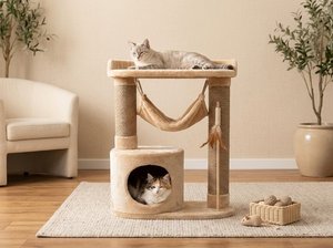 Heavenly Juno Cat House with Relaxing Cozy <b>Hammock</b> - Product Image 2