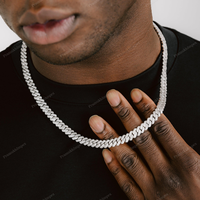 Collier chaîne cubaine en acier inoxydable plaqué or 18 carats de 8 mm, élégant, 22 pouces, avec zircon de laboratoire, bijoux hip-hop pour occasions festives