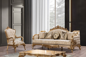 Classic Royal Style Gilded <b>Wooden</b> Frame Accent <b>Chair</b> with Ornate Floral Pattern - Product Image 5