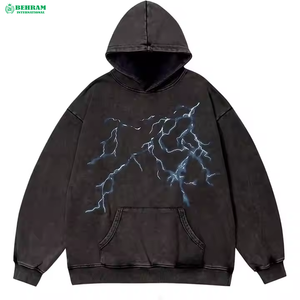 Sweat-shirts à capuche unisexes en coton French Terry 500 GSM de haute qualité, épais, pour l'hiver, en molleton délavé à l'acide, imprimés numériquement, séchage rapide - Product Image 5