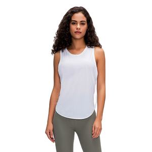 Tallas grandes, camisetas de algodón/fibra de bambú para mujer, camiseta transpirable suelta para Yoga, ropa de gimnasio con absorción de humedad y transpiración - Product Image 1