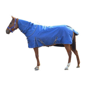 Gran oferta de productos de equipo para caballos, conjunto de alfombra de espectáculo de algodón de caballo estable transpirable con cubierta para el cuello, alfombras de caballo transpirables impermeables - Product Image 1