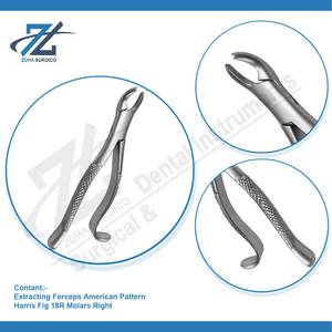 Pince d'extraction Motif américain Harris Fig 18R Qualité allemande Starnderd Fabricant d'instruments chirurgicaux dentaires Pakistan - Product Image 4