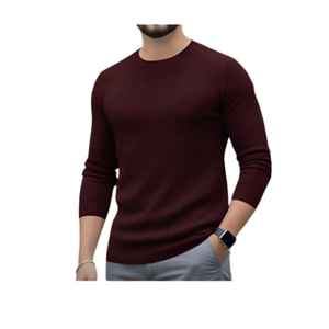 Nouveau pull en laine fine durable pour homme, écologique, polyvalent, pour l'hiver, activités de plein air, motif uni - Product Image 1