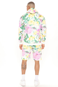 New Winter Eco-Friendly Luxury Printed Casual Men's <b>Fleece</b> Hoodie <b>Shorts</b> Set Custom Colors & Logo Polyester/Cotton Material - Product Image 3