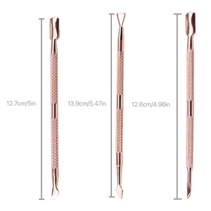 3ชิ้นสแตนเลสทนทานทองใช้ซ้ำได้หนังกำพร้าที่ขูดเล็บเท้าเครื่องมือทำเล็บเจลขัดเล็บนิ้วความงาม - Product Image 2