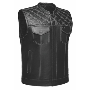 Low Price Top High Quality Motorbike Leather <b>Vest</b> Customized Logo Lightweight Men Motorbike Leather <b>Vest</b> - Product Image 4