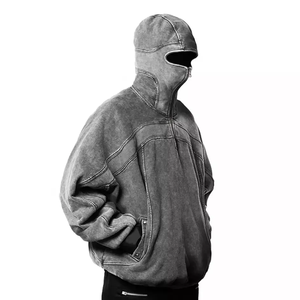 Sweat à capuche d'hiver pour homme, coupe classique, en tissu éponge, imprimé, tricoté, séchage rapide, respirant, avec poche personnalisée et effet délavé - Product Image 2