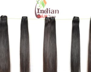 100% indien fabrique des faisceaux de cheveux humains droits couleur soyeuse armure noire non traitée aucune Extensions de traitement chimique - Product Image 4