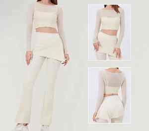 2025 Ensemble de yoga de fitness 2 pièces personnalisé de haute qualité avec logo-Vêtements d'entraînement et tenues de fitness pour femmes - Product Image 4