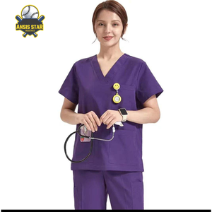 Combinaison médicale anti-rides unisexe à séchage rapide pour infirmière Scrubs d'hôpital OEM personnalisés Sets de gommage confortables en tissu tricoté - Product Image 4