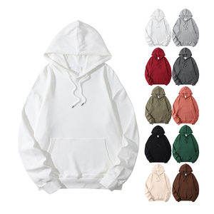Haute qualité Streetwear 100% coton français éponge surdimensionné pull à capuche goutte épaule plaine blanc personnalisé hommes sweats à capuche - Product Image 1