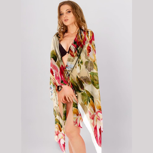 Patrón de playa de Hawaii estampado personalizado Sarong tela suave verano playa vacaciones cubrir Fitness traje de baño - Product Image 6