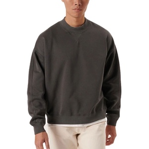 Sudadera para Hombre, Cuello Acanalado Vintage, para Gimnasio, Entrenamiento, Otoño Invierno, Algodón, Felpa, Suave, Deportiva, Gris Oscuro, Sudadera con Capucha para Hombre - Product Image 5