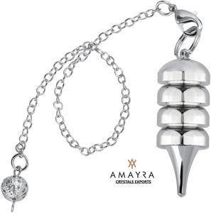 Mayorista Cristales Amayra Exportaciones Latón Drowsing 4 Placa Anillo Plata Metal Punto Egipcio Péndulos Piedra Semipreciosa Artesanía - Product Image 2